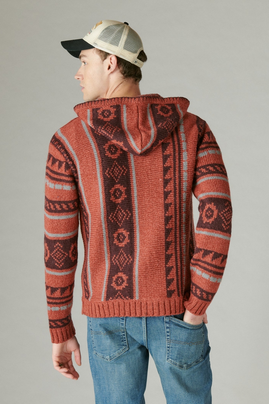 southwestern print baja sweater